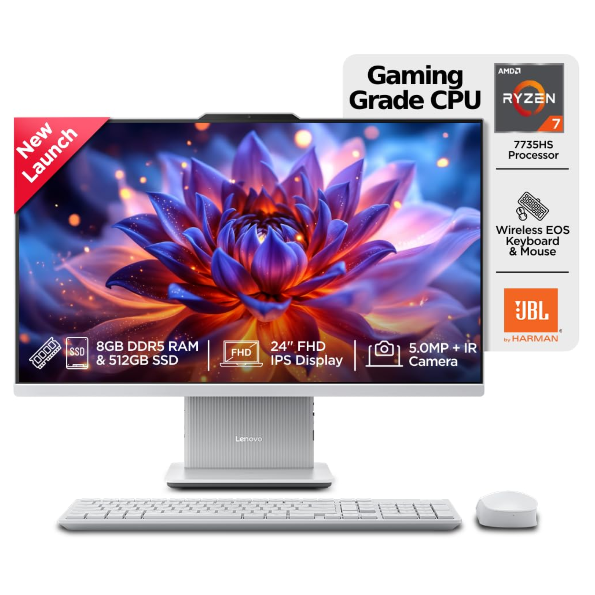 Lenovo Ideacentre AIO AMD Ryzen 7 7735HS 23.8" FHD...